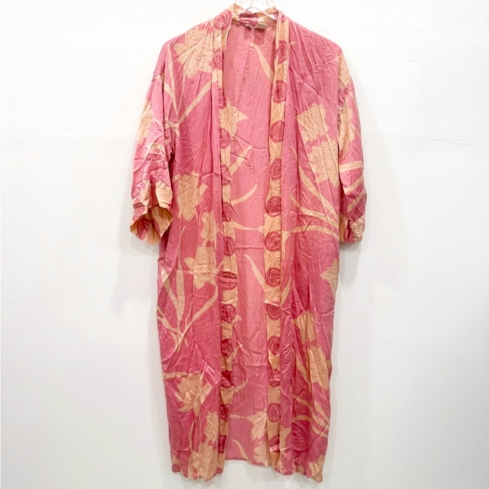 Anthropologie Eloise Silk Long Lightweight Robe/Kimono S/M
